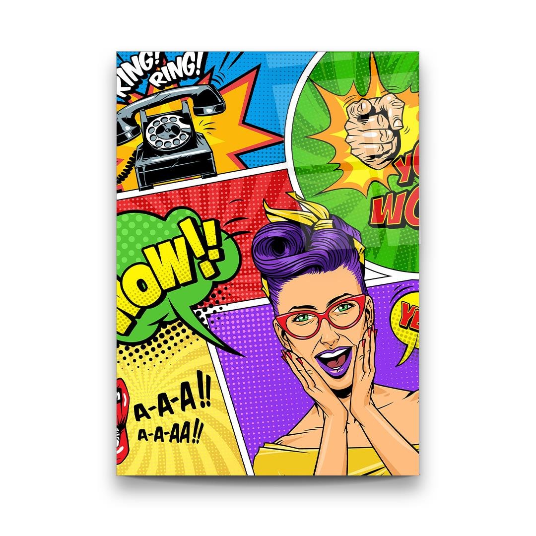 Pop Art Dikey Cam Tablo