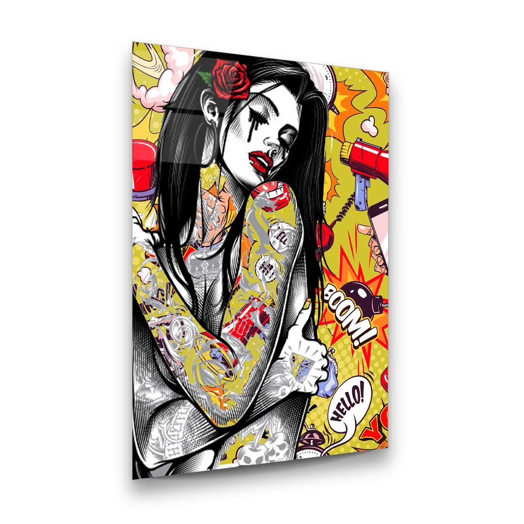 Pop Art Dikey Cam Tablo
