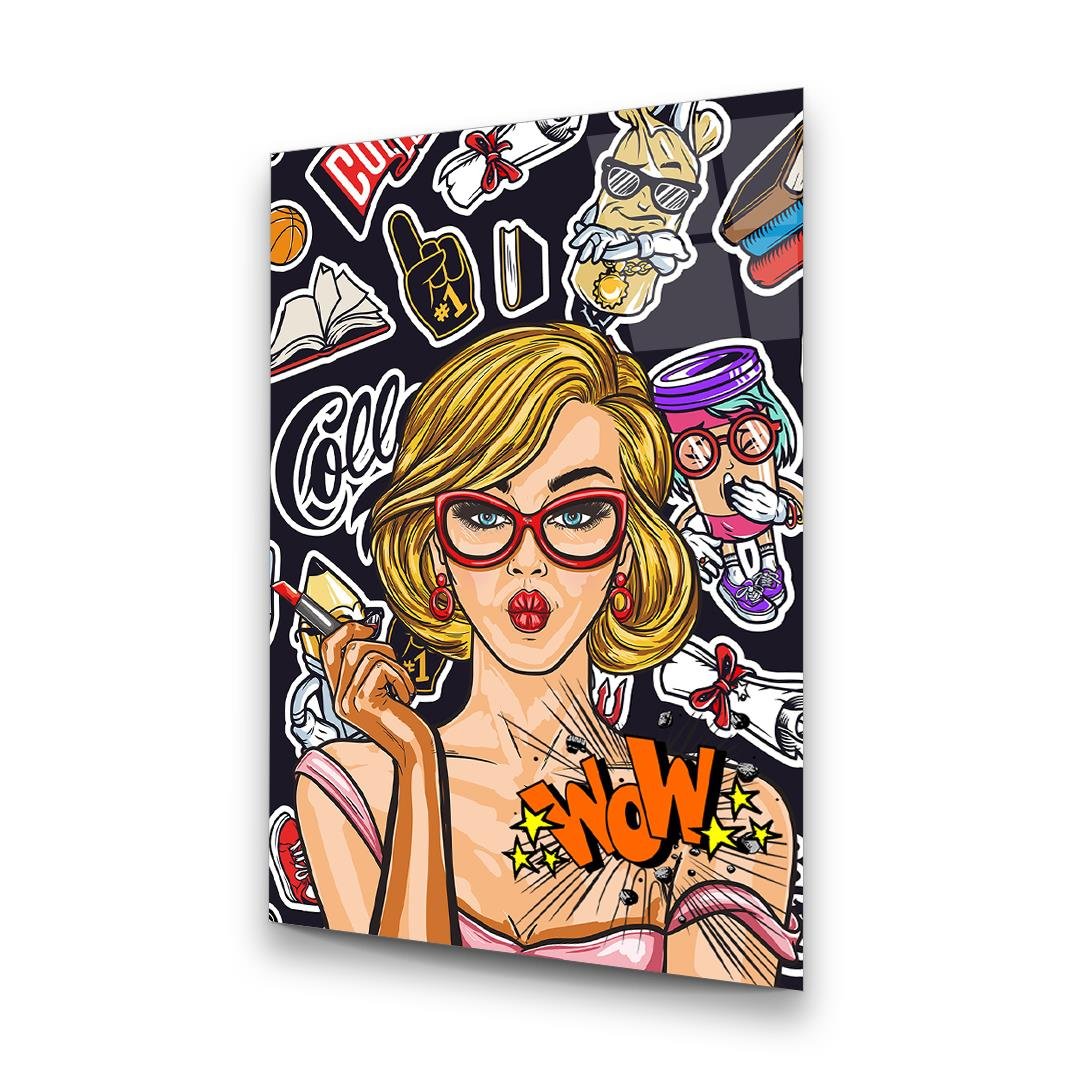 Pop Art Dikey Cam Tablo