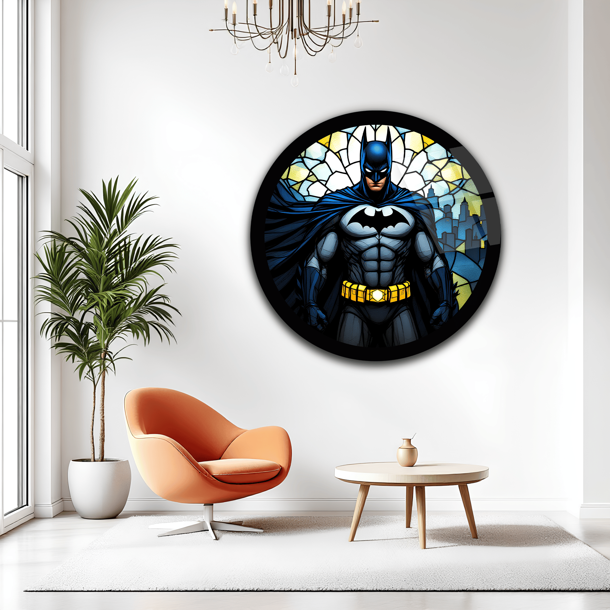Vitray Batman Yuvarlak Cam Tablo