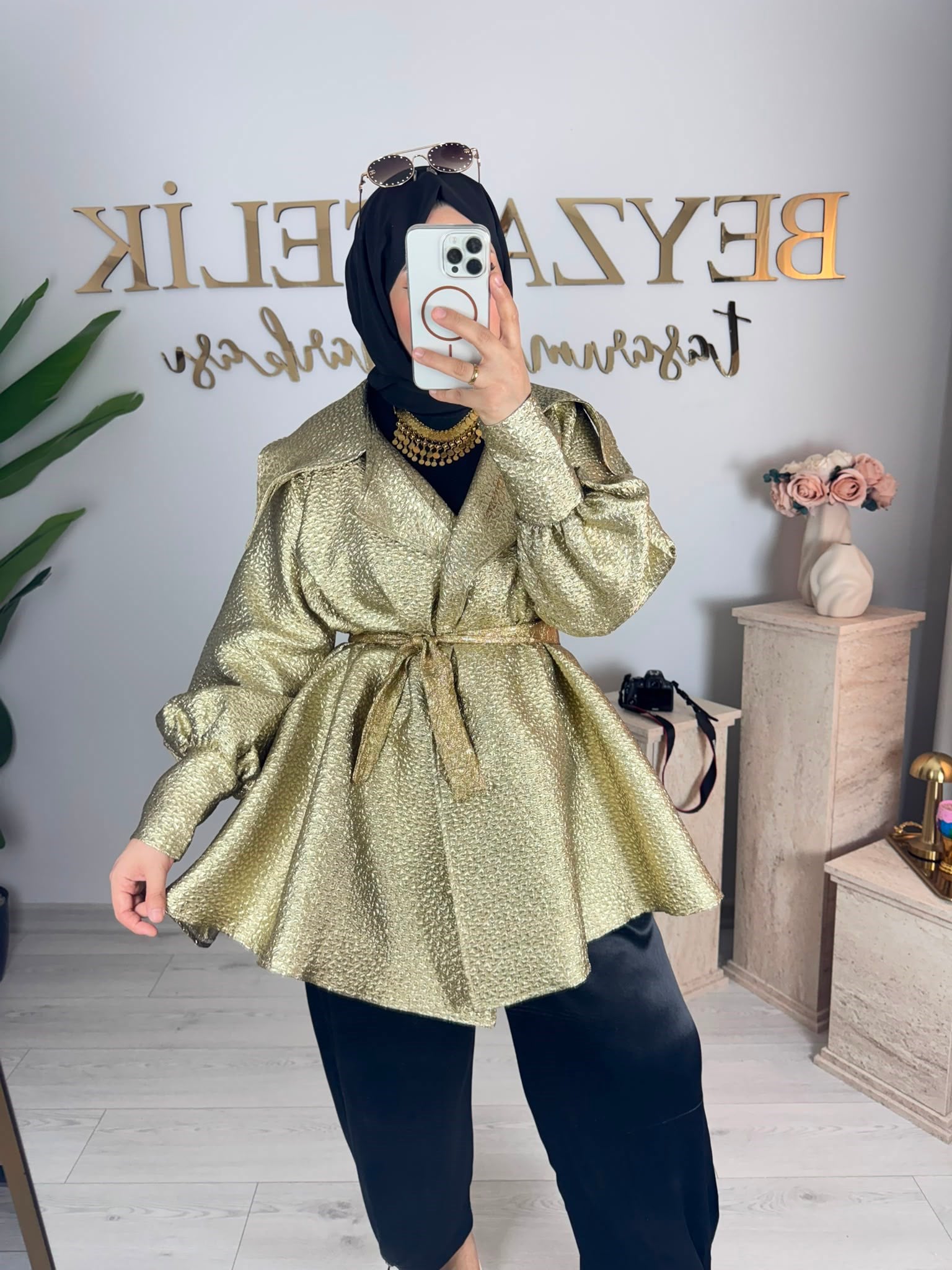 Gold Dokulu Ceket