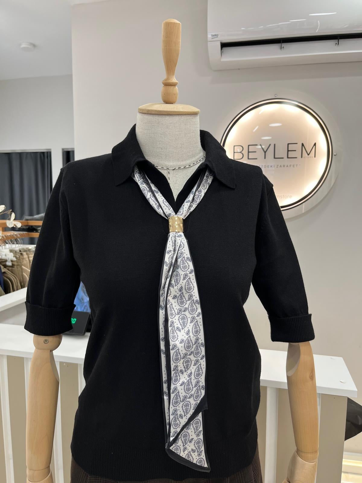FULARLI KAZAK SİYAH  3907