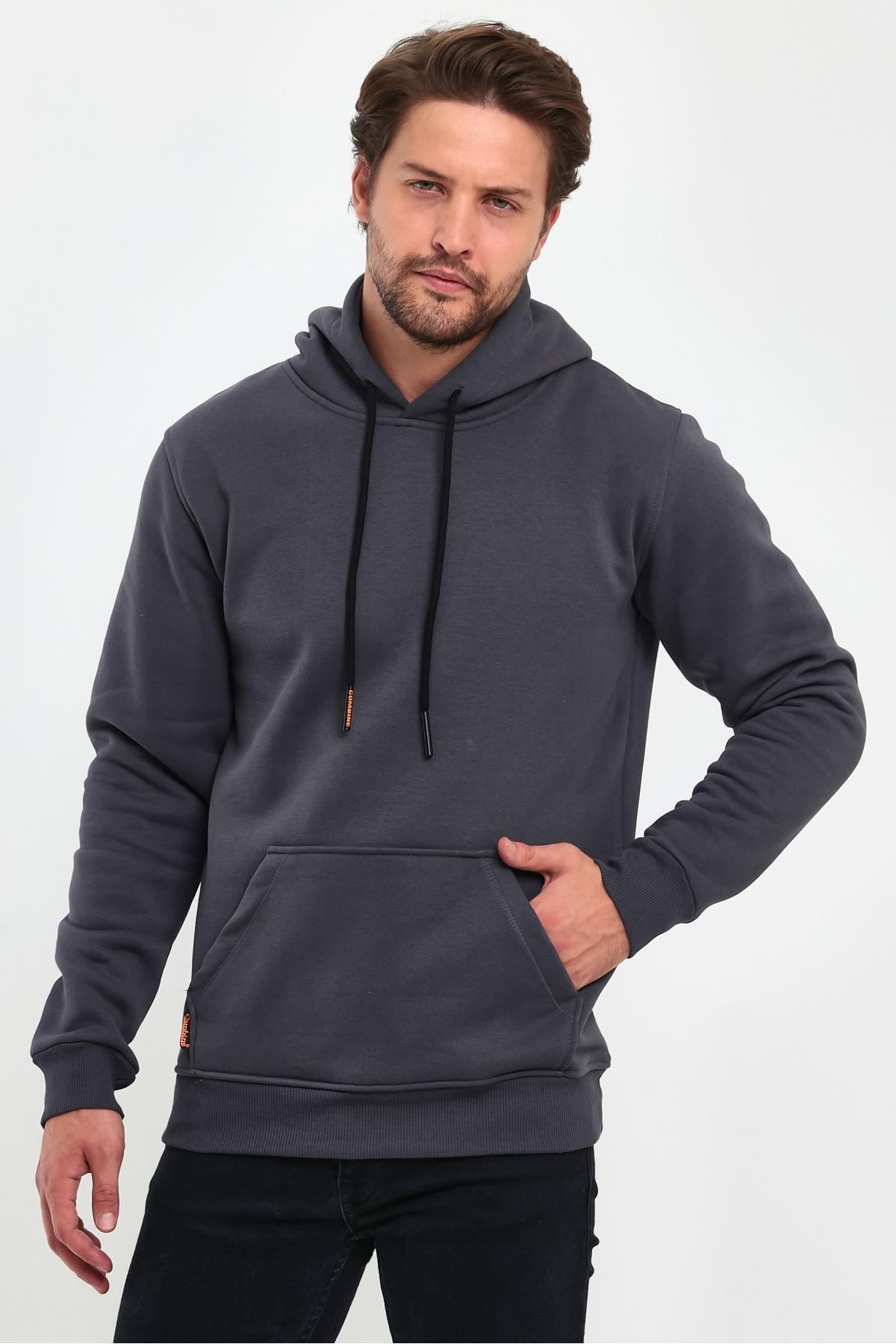 3 İplik Füme Oversize Unısex Şardonlu Sweatshirt