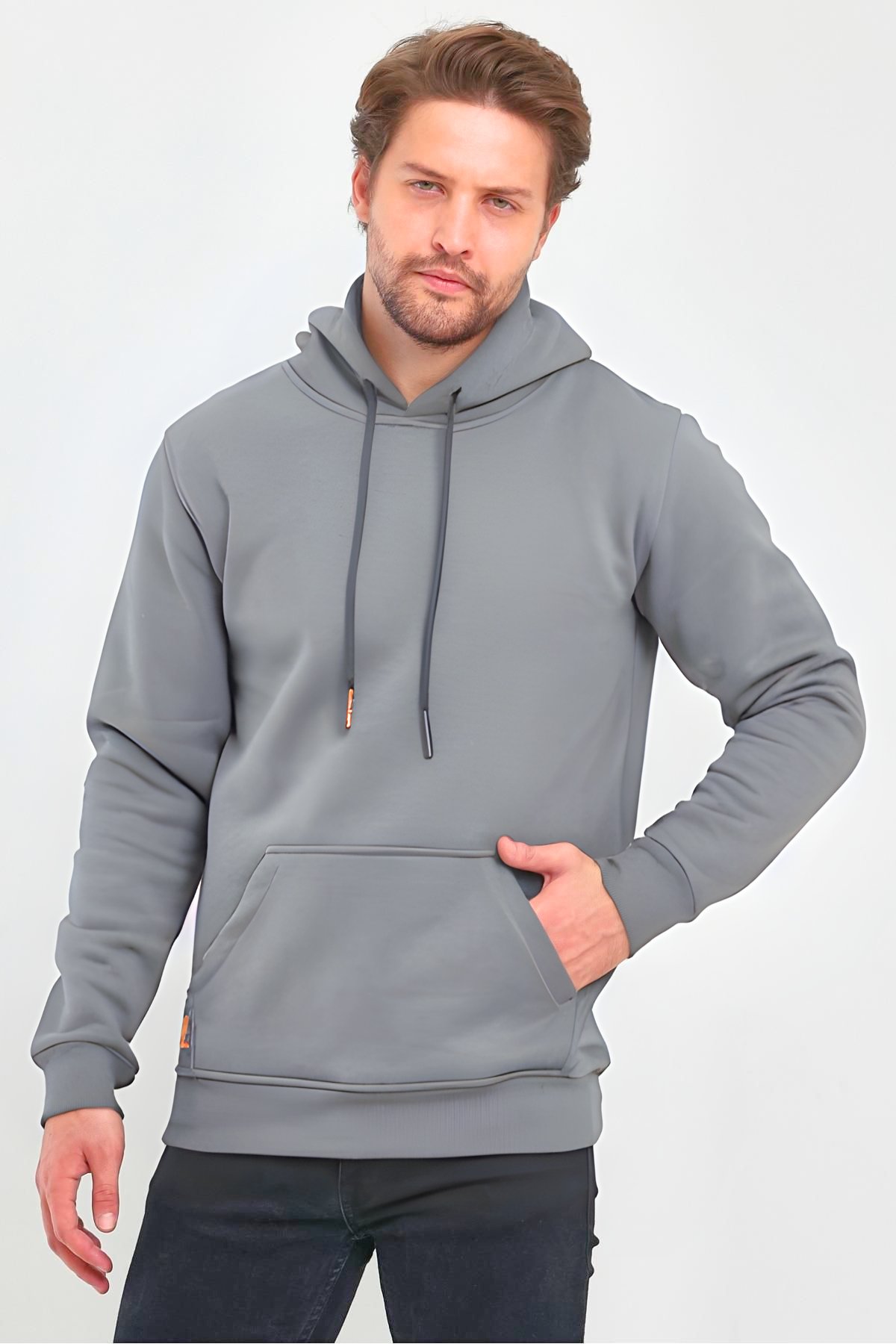 3 İplik Gri Oversize Unısex Şardonlu Sweatshirt