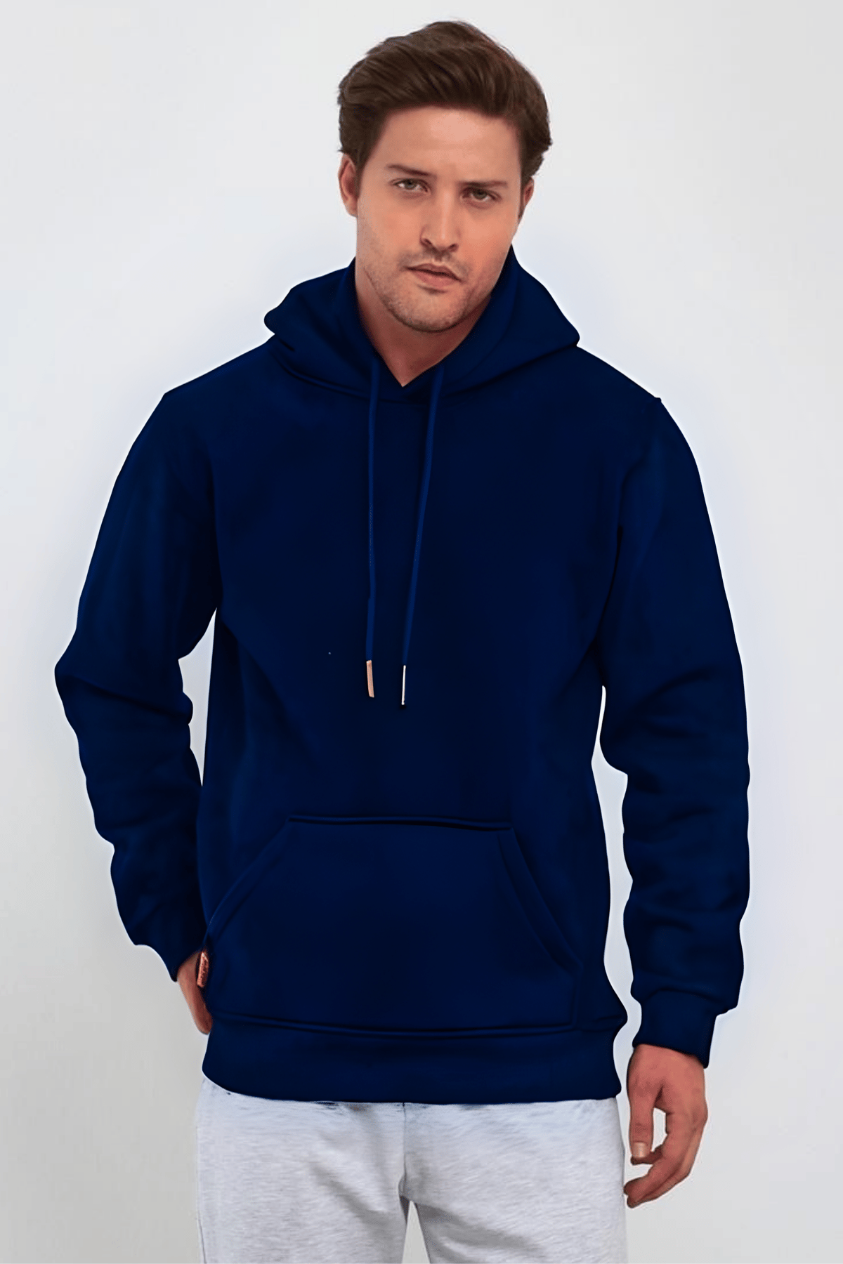 3 İplik Lacivert Oversize Unısex Şardonlu Sweatshirt