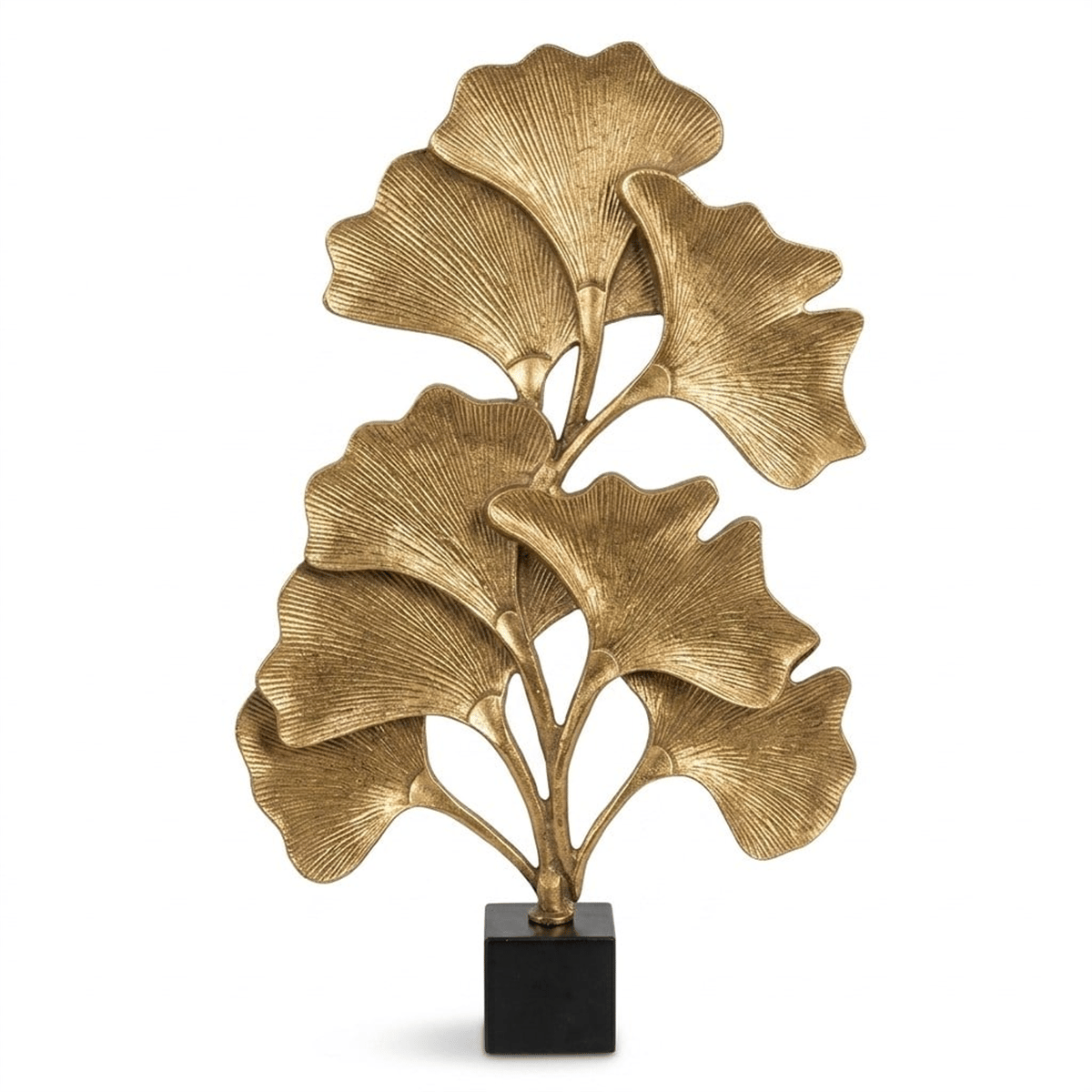 Gold Metal Ginkgo Yaprağı Biblo