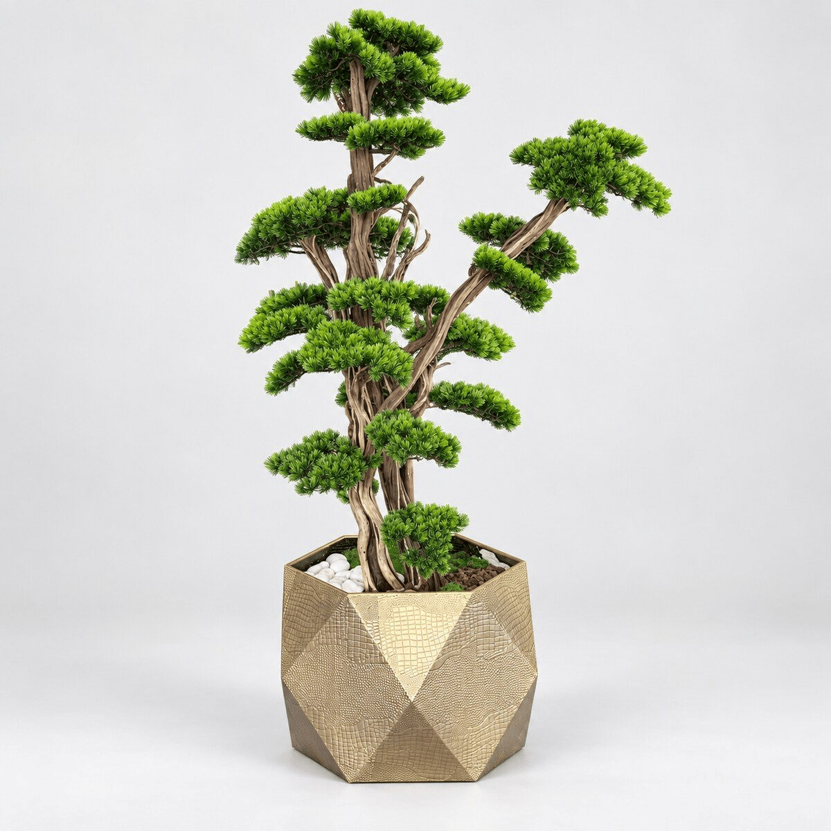 Gold Saksılı Yapay Bonsai Ağacı
