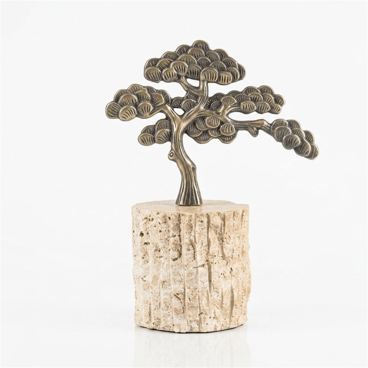 Gümüş Metal Bonsai Ağaç Biblo