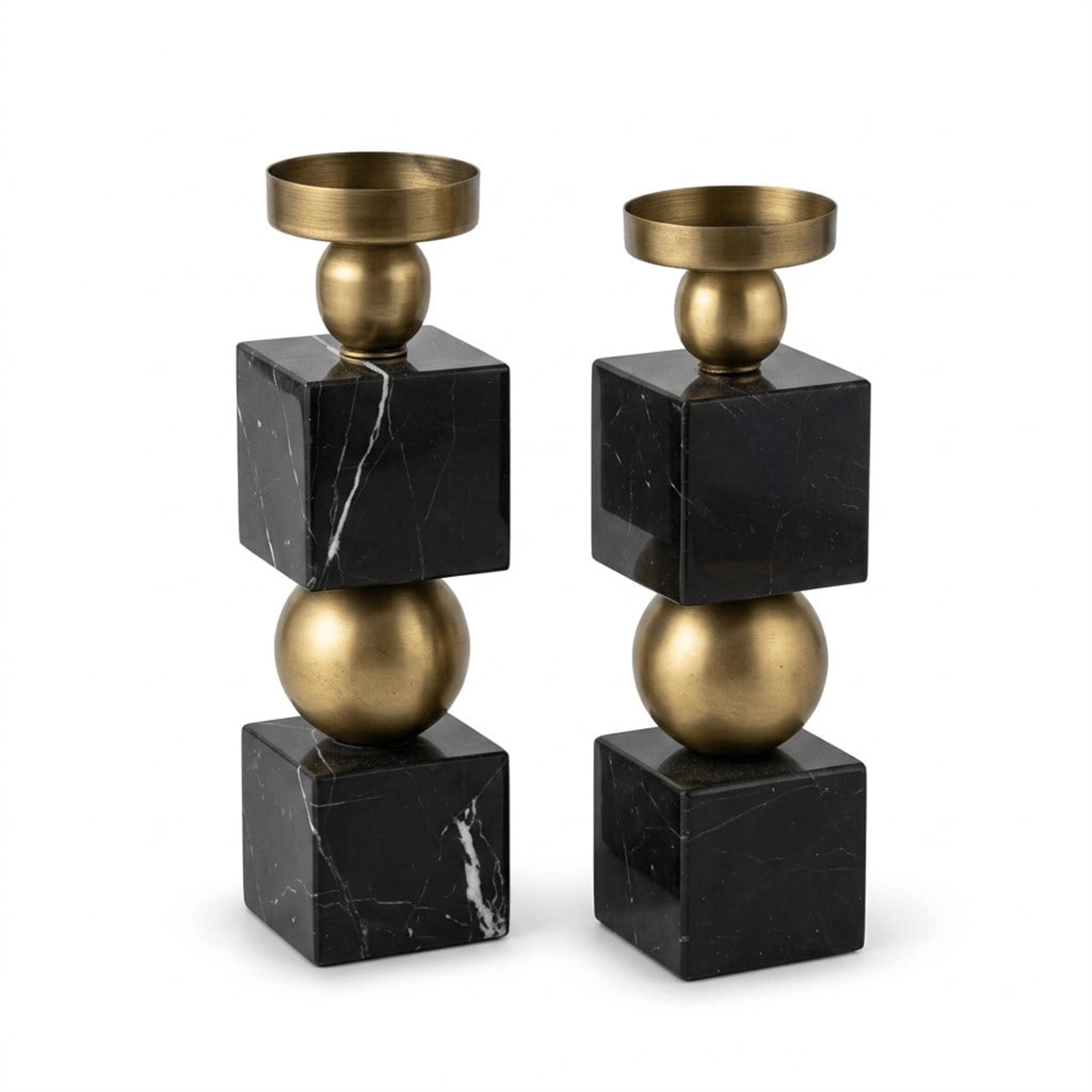 Mermer Gold Metal Şamdan