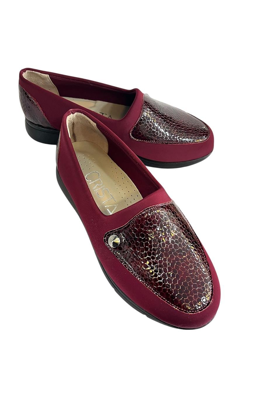 Bordo Hakiki Deri Comfort Taban Günlük Ayakkabı