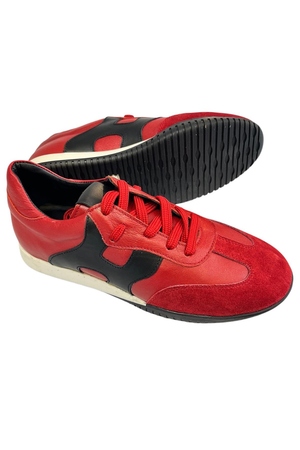Kırmızı Hakiki Deri Sneaker