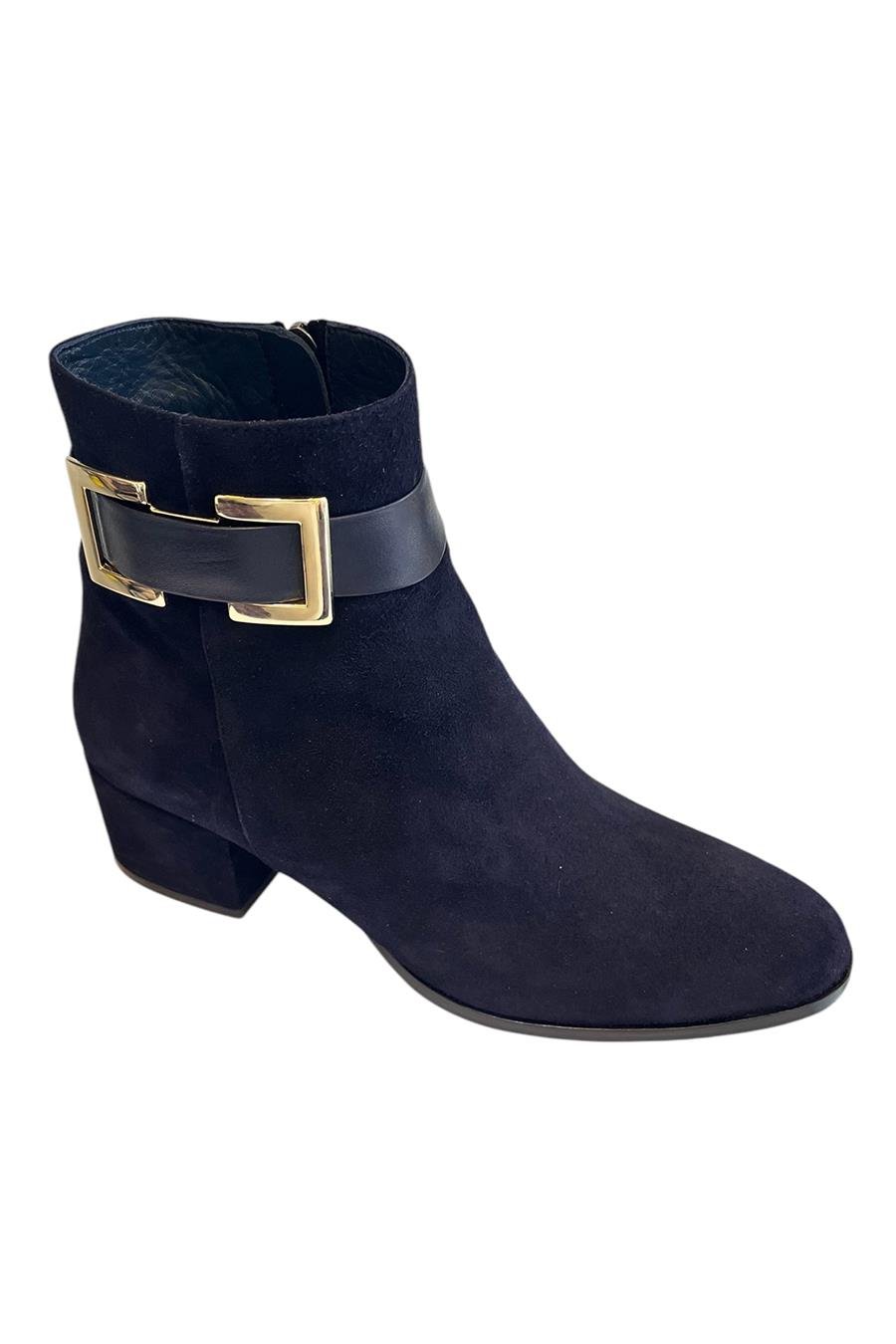 Lacivert Hakiki Süet Deri İçi Sıcak Astar Bot