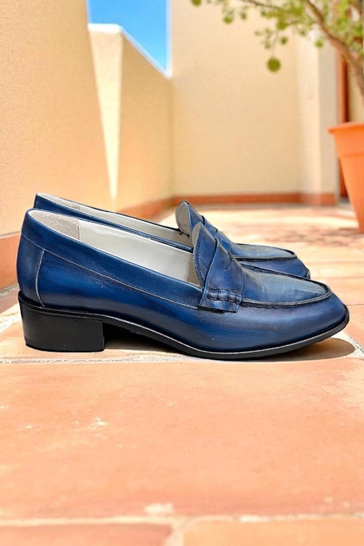 Mavi Hakiki Deri Loafer