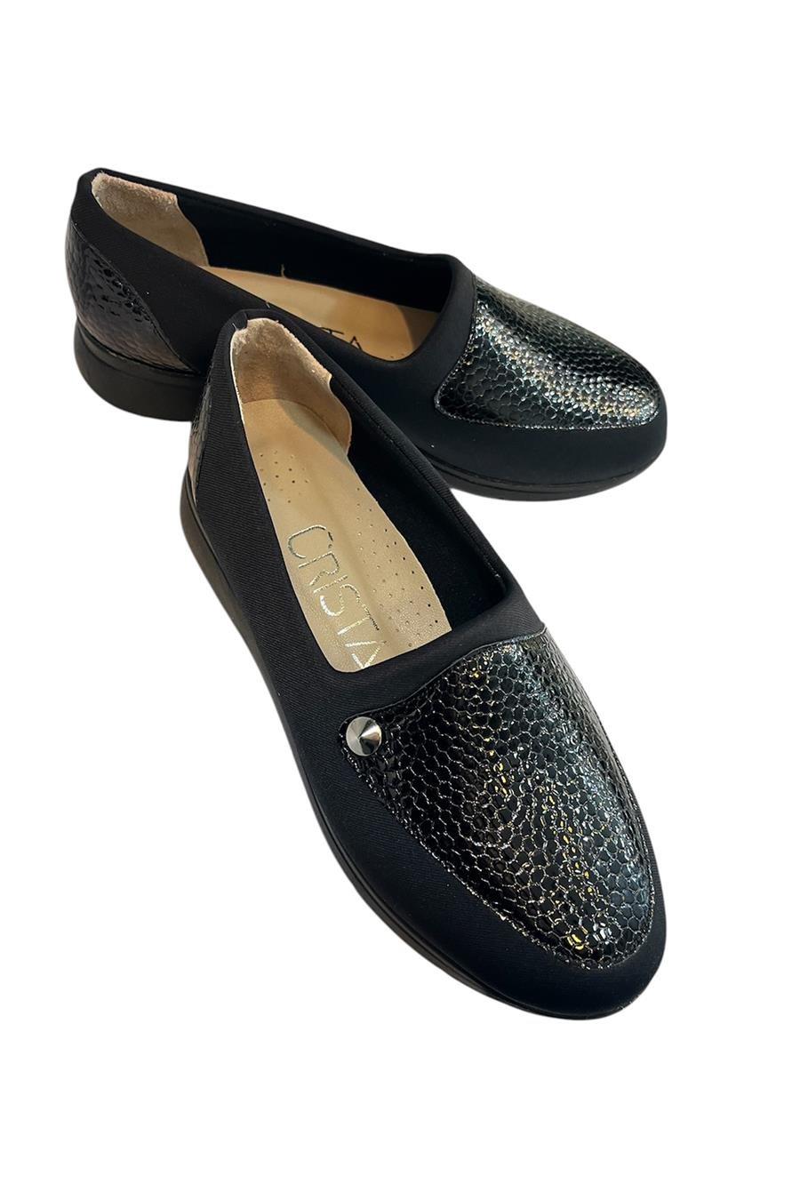 Siyah Hakiki Deri Comfort Taban Günlük Ayakkabı