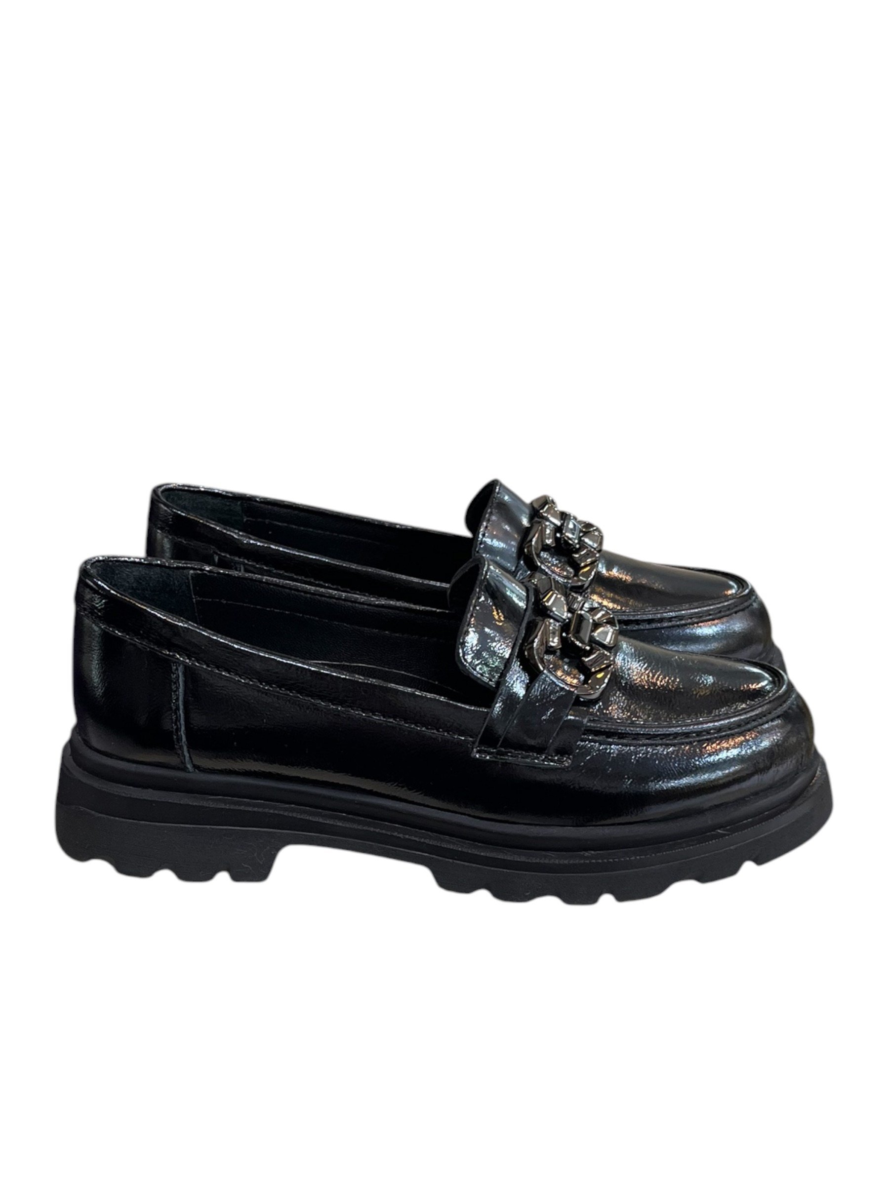 Siyah Hakiki Deri Rugan  Comfort Taban  Toka  Detay Loafer