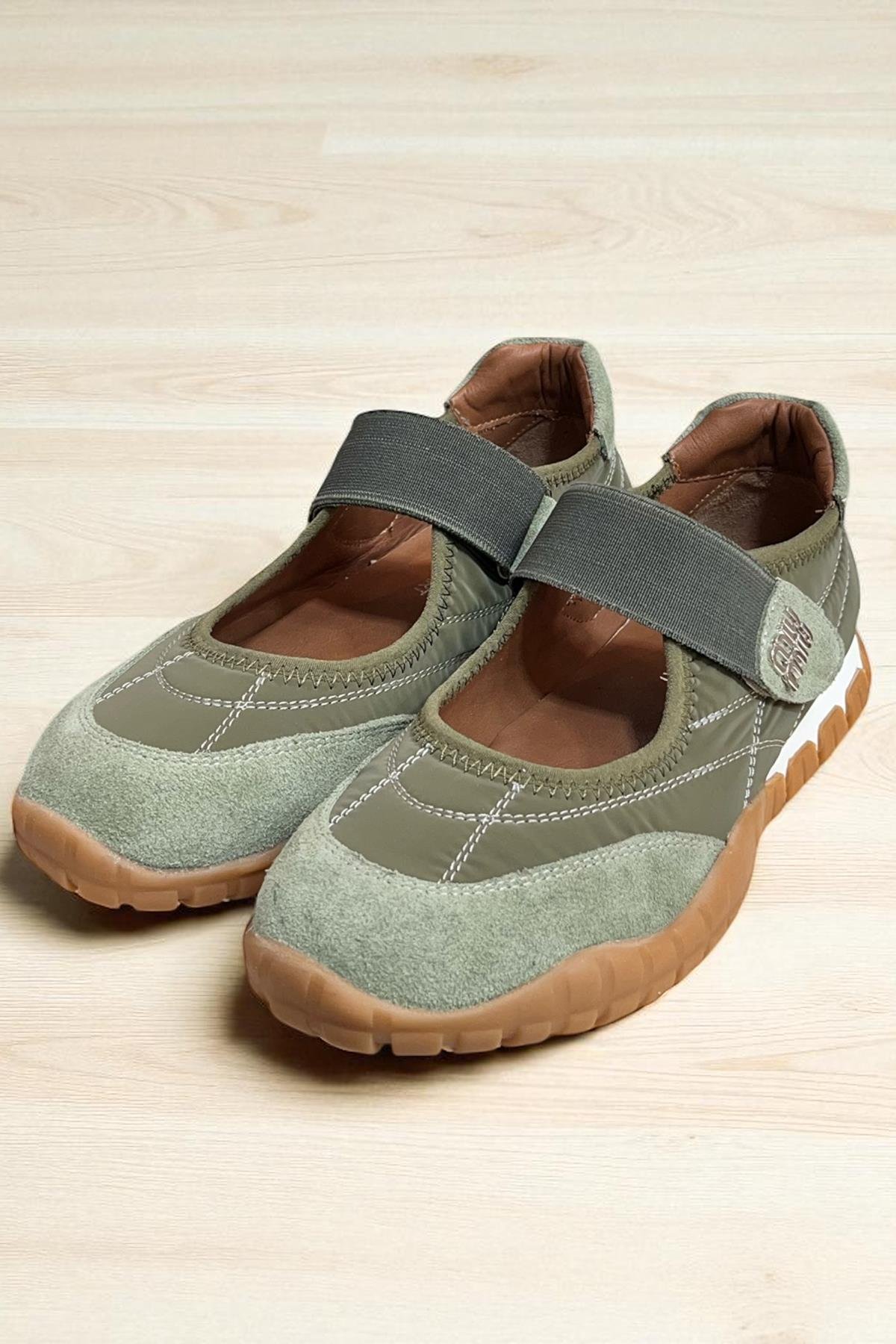 Yeşil Hakiki Deri Süet Detaylı Su Geçirmez Kumaş Comfort Sportif Ayakkabı