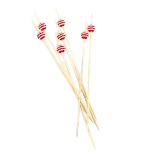 BAMBU KÜRDAN KIRMIZI BEYAZ BONCUK 12 CM 12 Lİ