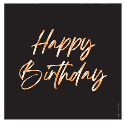 LUXURY PEÇETE HAPPY BIRTHDAY SİYAH GOLD 16 LI