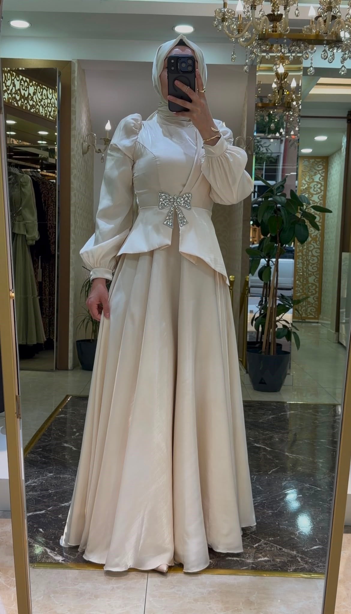 Pınar Şems Destina Abiye KREM