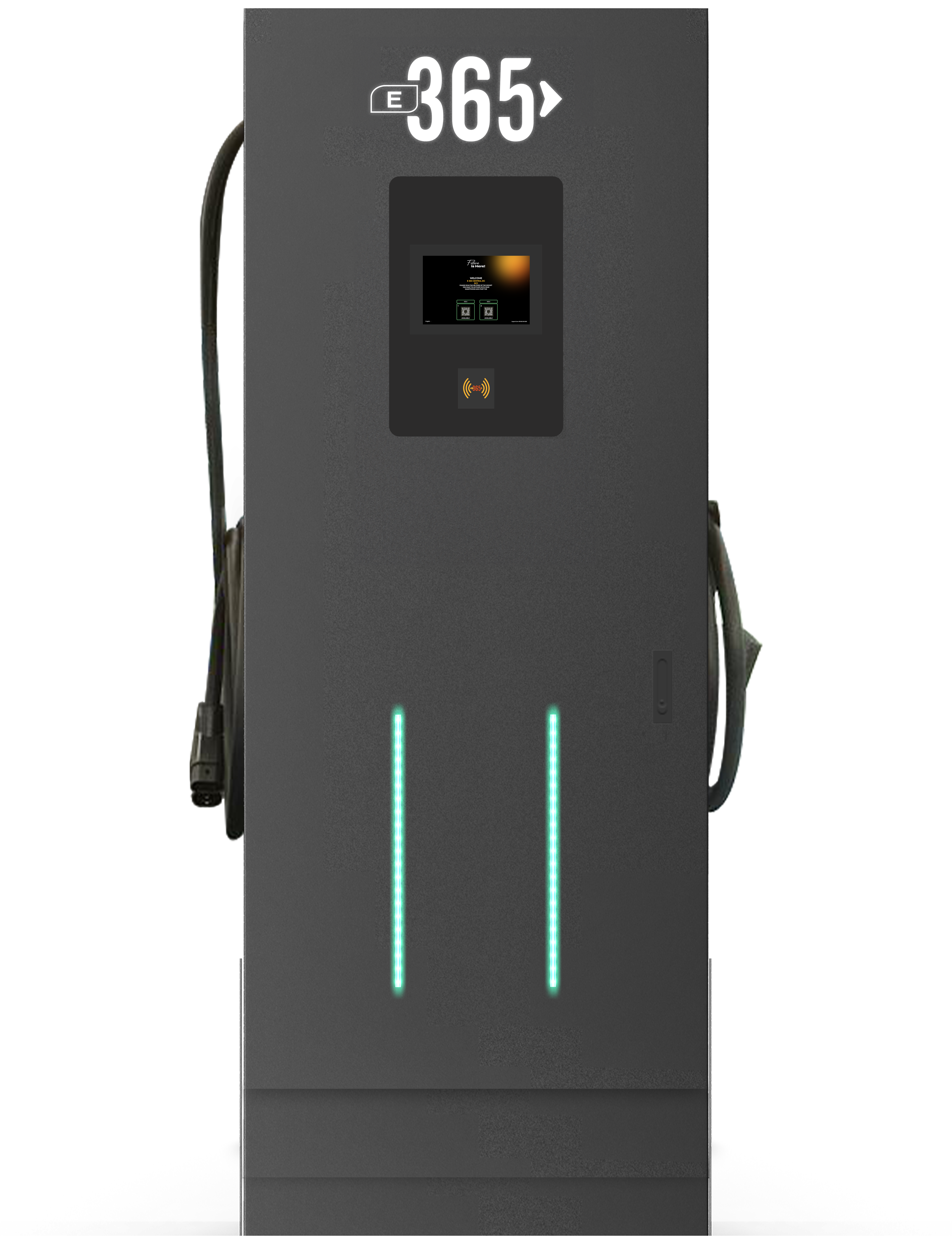 E 365 DC Dikili Tip 10 İnç Ekranlı Acrel Sayaçlı Çift Kablolu RFID 180kW Şarj İstasyonu