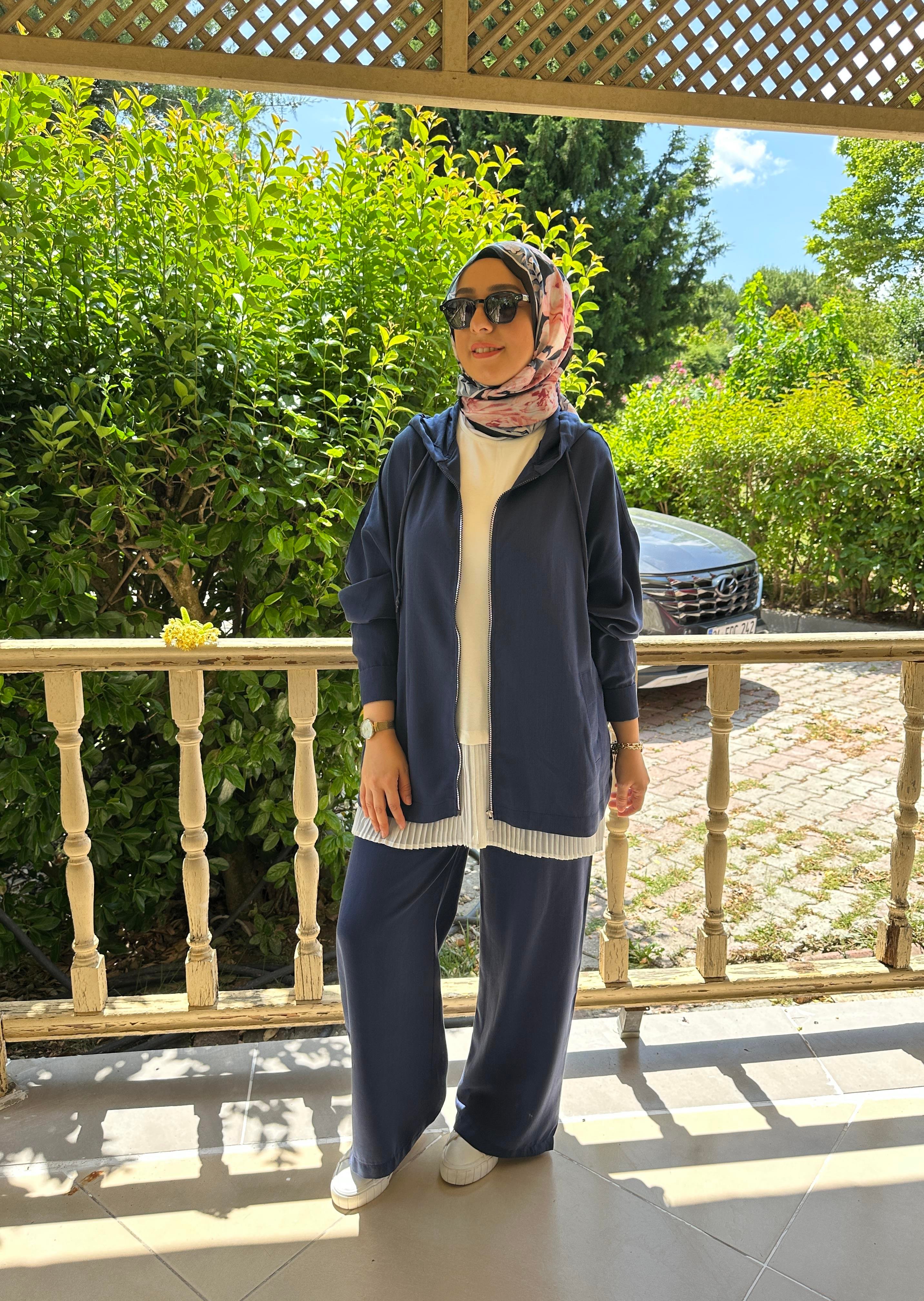 TAKIMFermuarlu Tensel Lacivert Takım