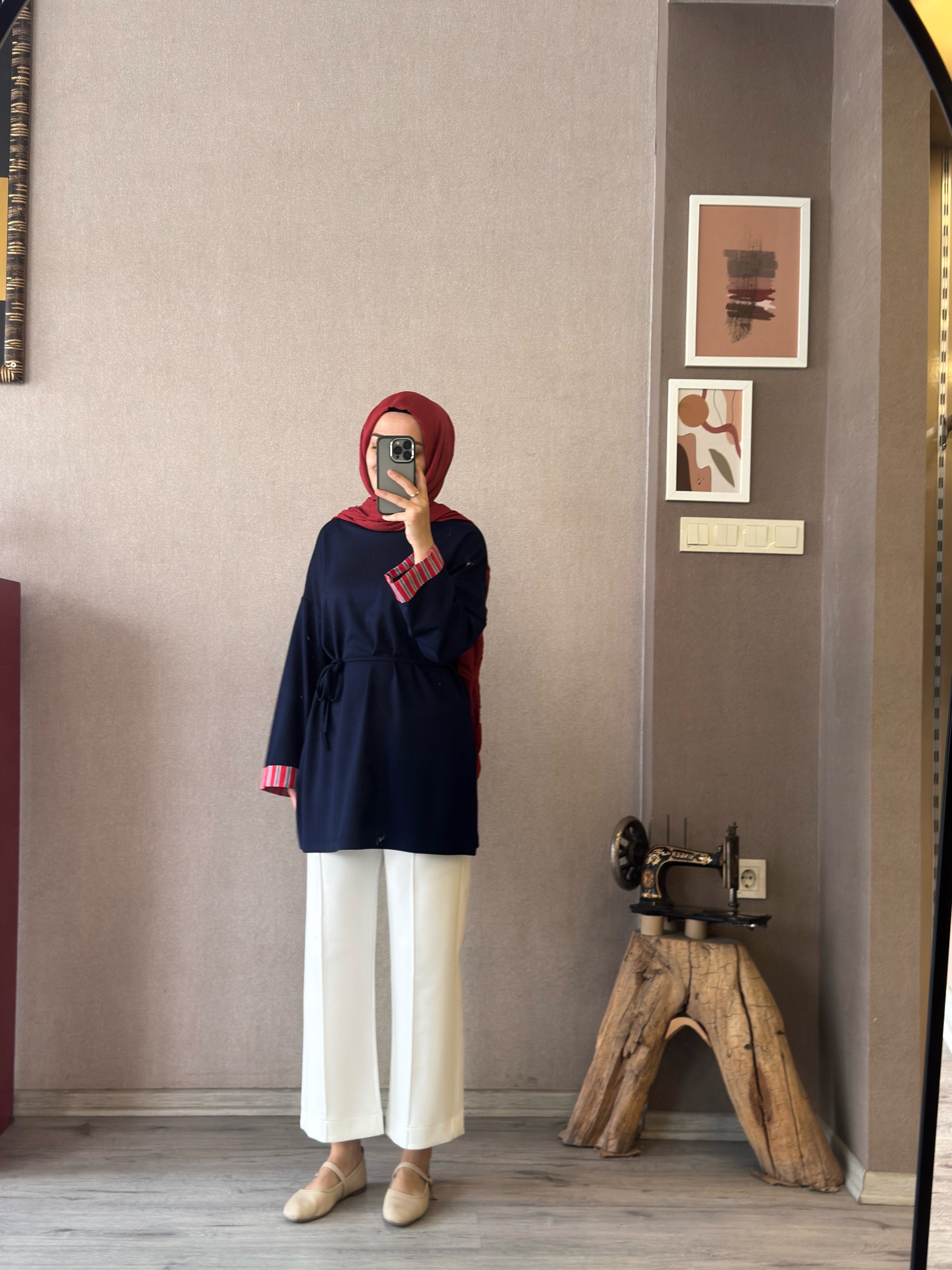 Parla lacivert tunik - 1180