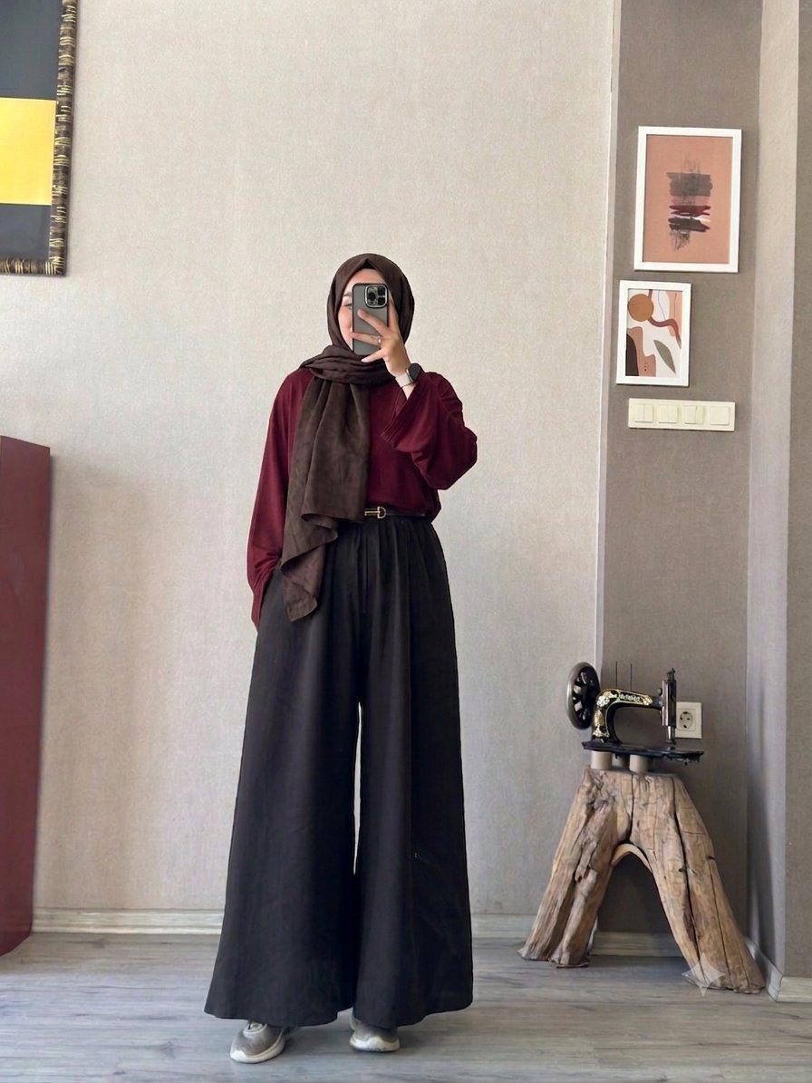 Pinterest bordo basıc bluz - 1149 