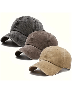 3'lü Vintage Baseball Şapka Seti – Düşük Profilli, Unisex, Ayarlanabilir Tasarım