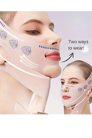 Ayarlanabilir V-Şekilli Yüz Kaldırma Bandı (Unisex) – Çift Çene Azaltıcı, Nazolabiyal Kırışıklık Sıkılaştırıcı, Nefes Alabilen & Kokusuz, Hipoalerjenik Kumaş,