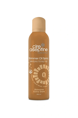 Cire Aseptine Işıltılı Sprey Bronzlaştırıcı Güneş Yağı – SPF 0, Parlak Bronzluk, 200 ml