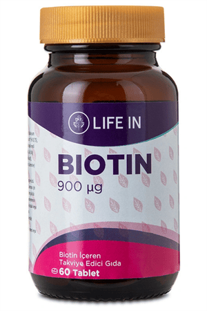 Life In Biotin Tablet – Saç, Cilt ve Tırnak Sağlığına Destek, 5000 mcg Biotin, 30 Tablet