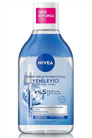 Nivea Serum İçerikli Yenileyici Micellar Makyaj Temizleme Suyu 400 ml | Yüz, Göz ve Dudak İçin Nazik Temizlik