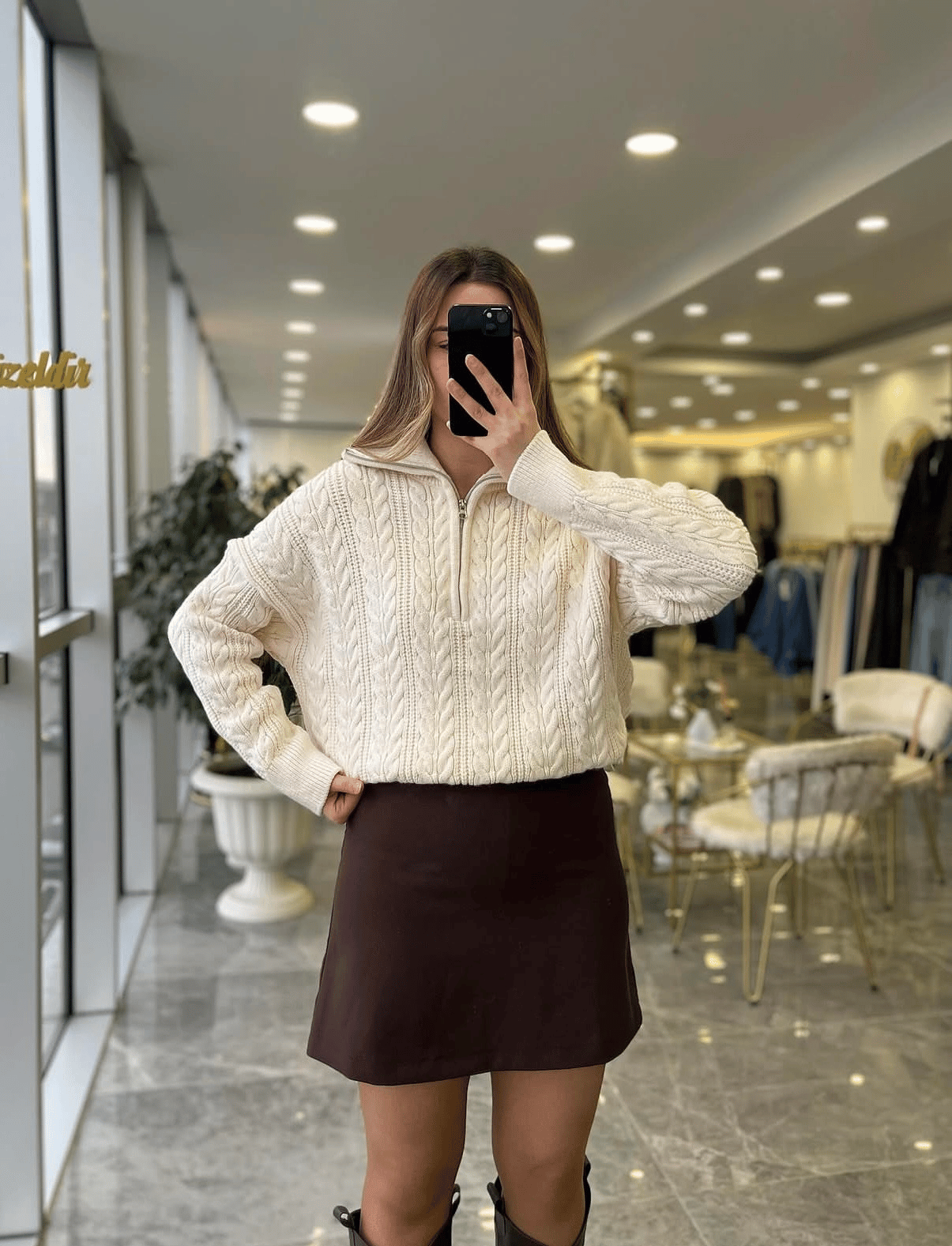 KAZAKModa MTFRMELKZKTŞ1000Fermuarlı Premium Kazak