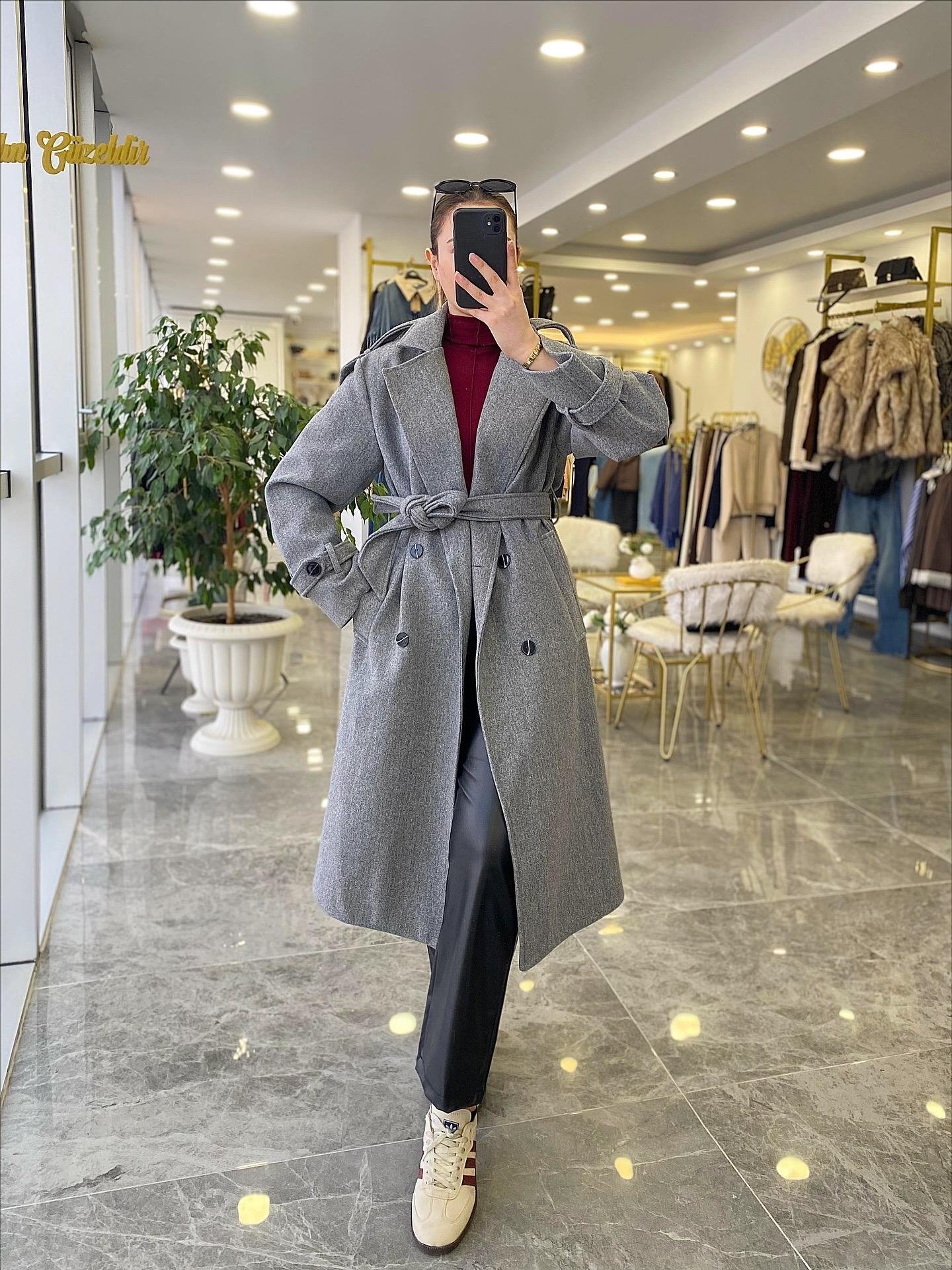 KABANModa MTGRKŞKBN1200Gri Kaşe Kaban