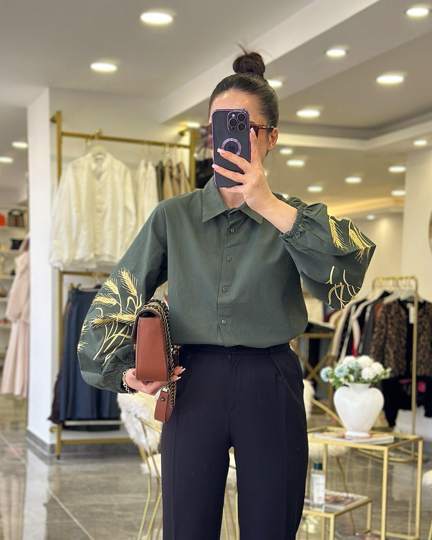 GÖMLEKModa MTİŞLMLGMLK123İşlemeli Gömlek