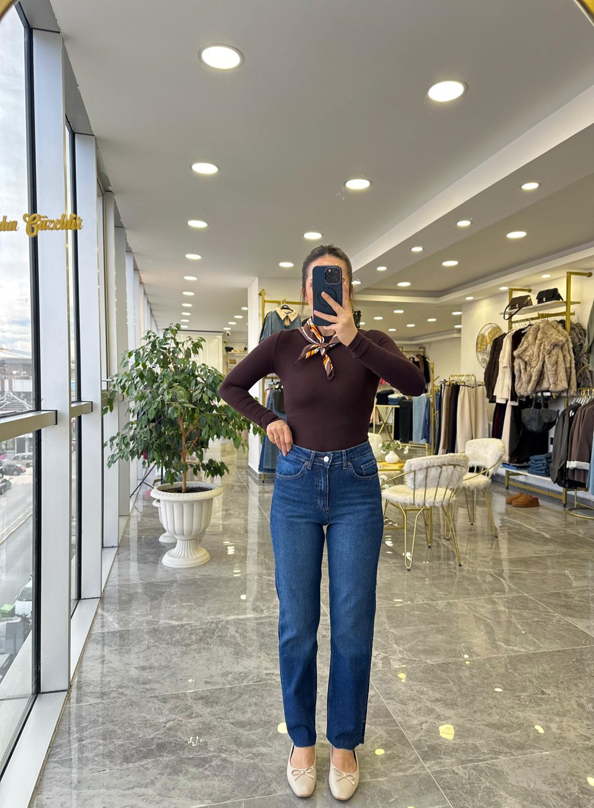 JEANModa MTBYFTJNLCRNK1000Koyu Mavi Boyfit Jean