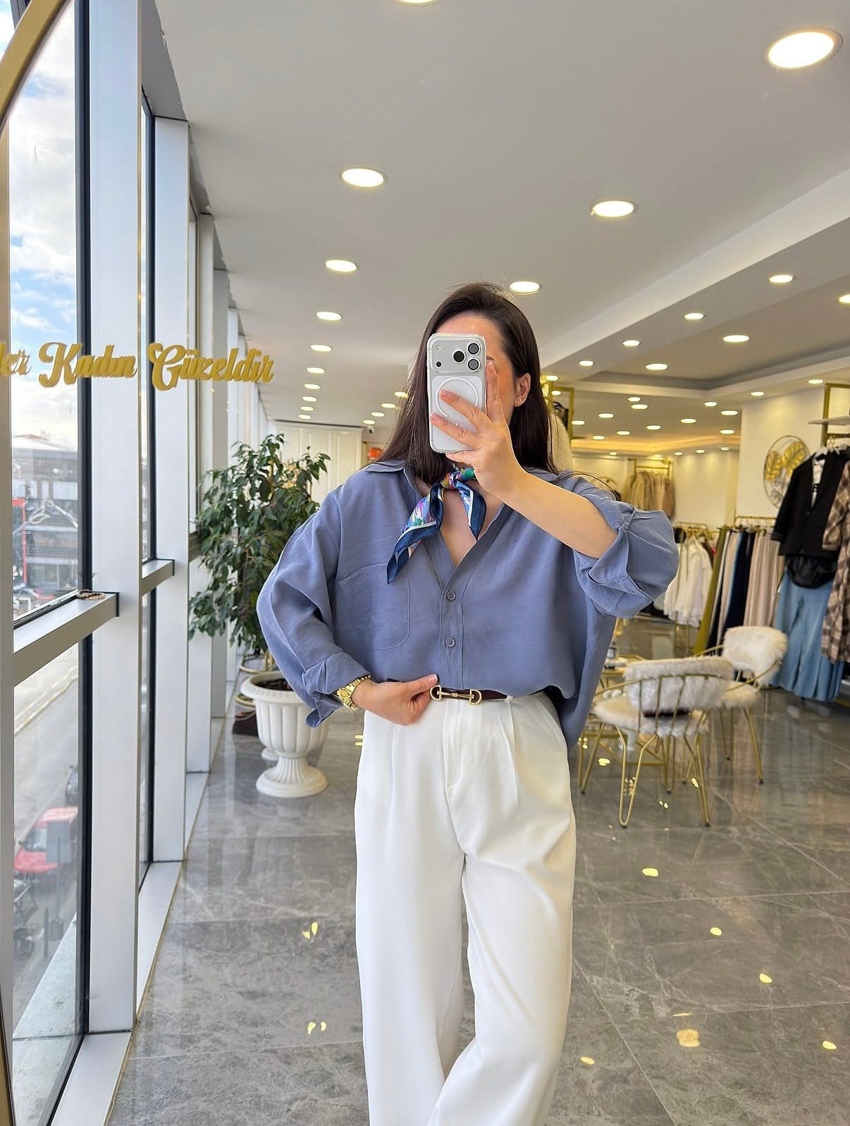GÖMLEKModa MTBMBGMLKOVRSZ3000Oversize Bambu Gömlek