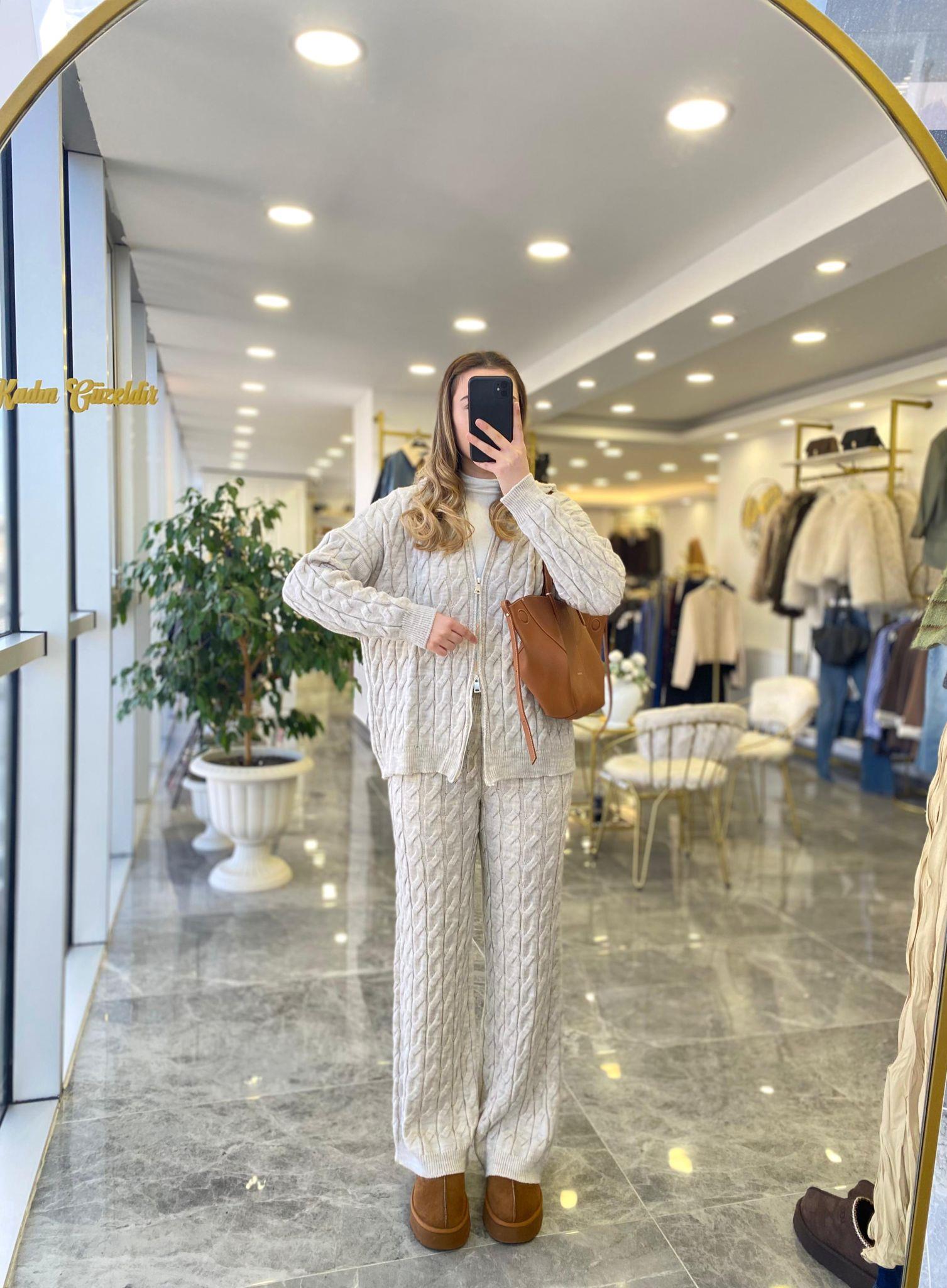 TAKIMModa MTSÇGDSNLTRKTKM1000Saç Örgü Triko Takım Taş