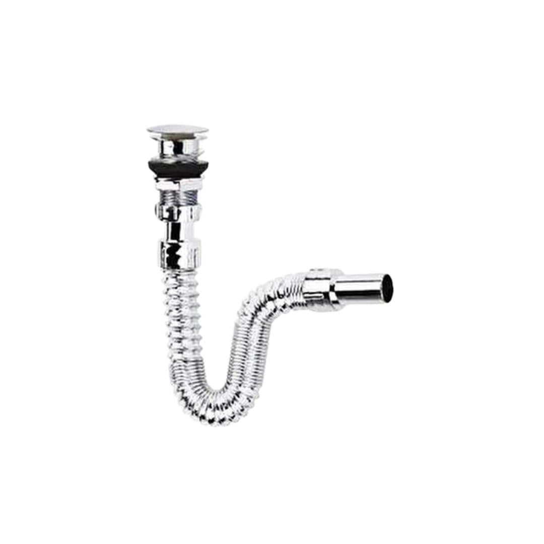 KÖRÜKLÜ SİFON KROM KAPLI OTOMATİK BASMALI