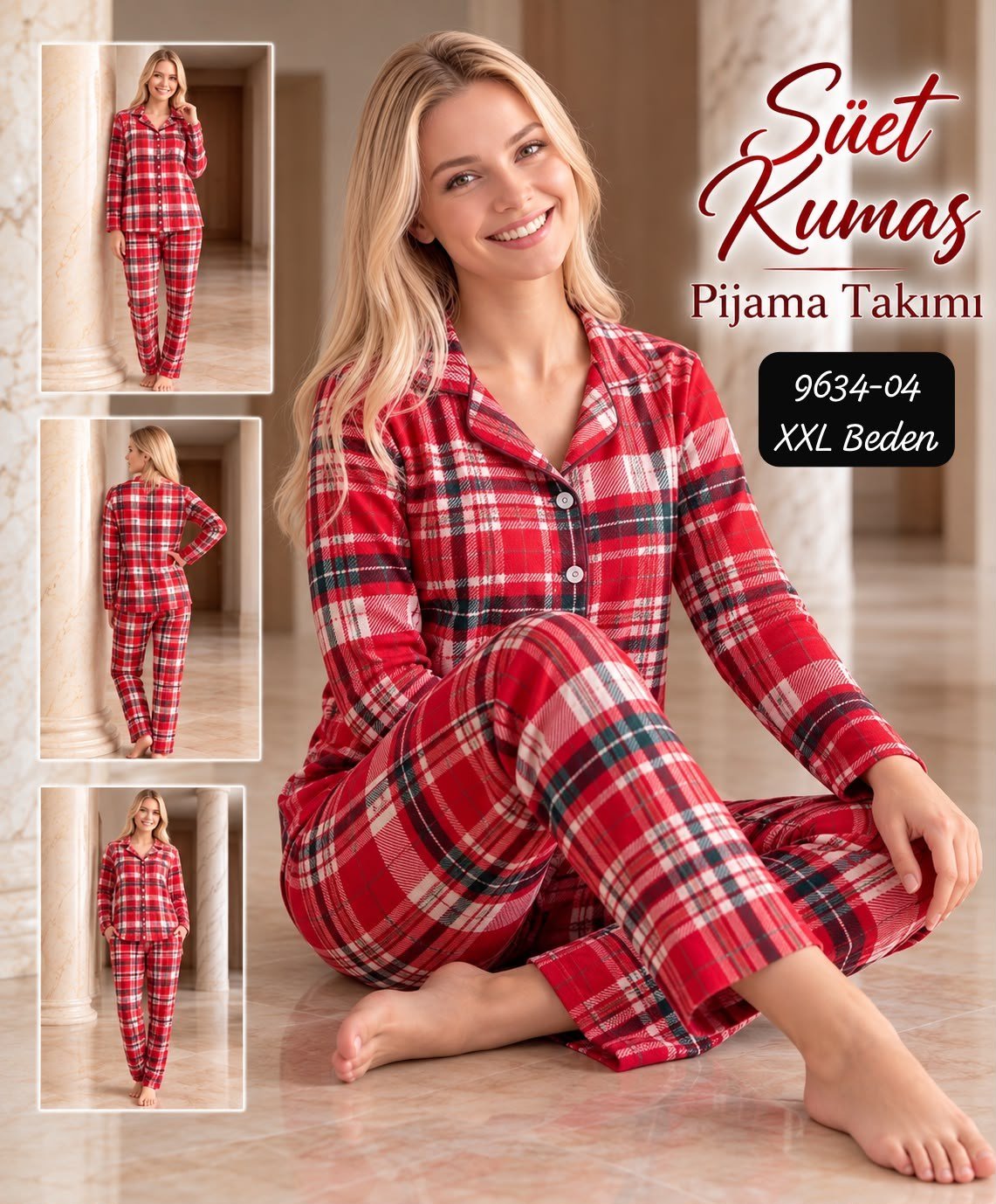 Süet Kumaş Pijama Takımı