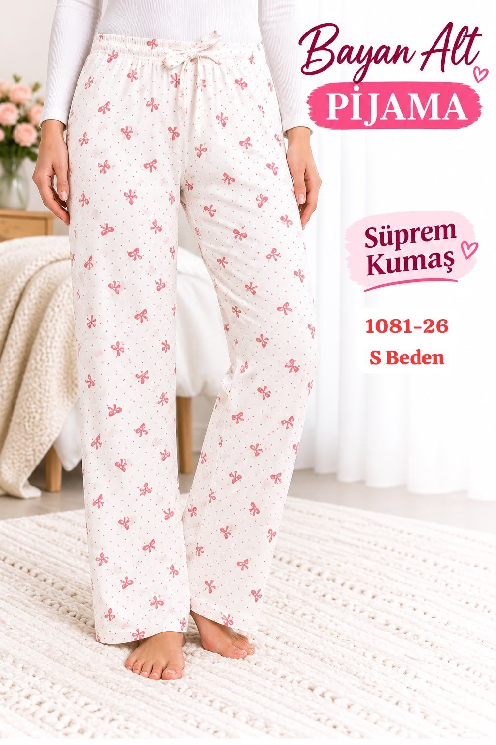 Süprem (sert) Kumaş Alt Pijama