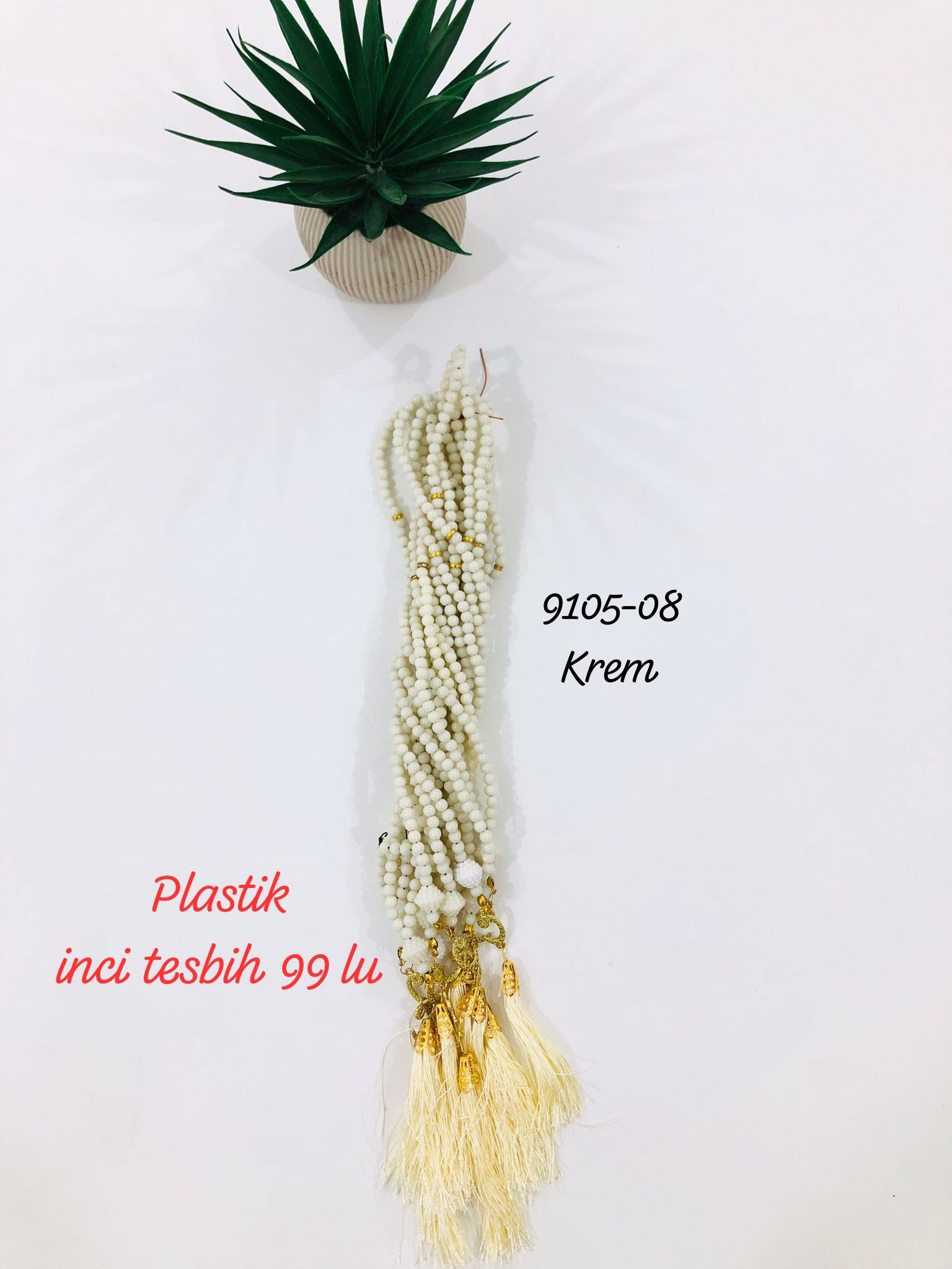 9105 Plastik İncili Tesbih