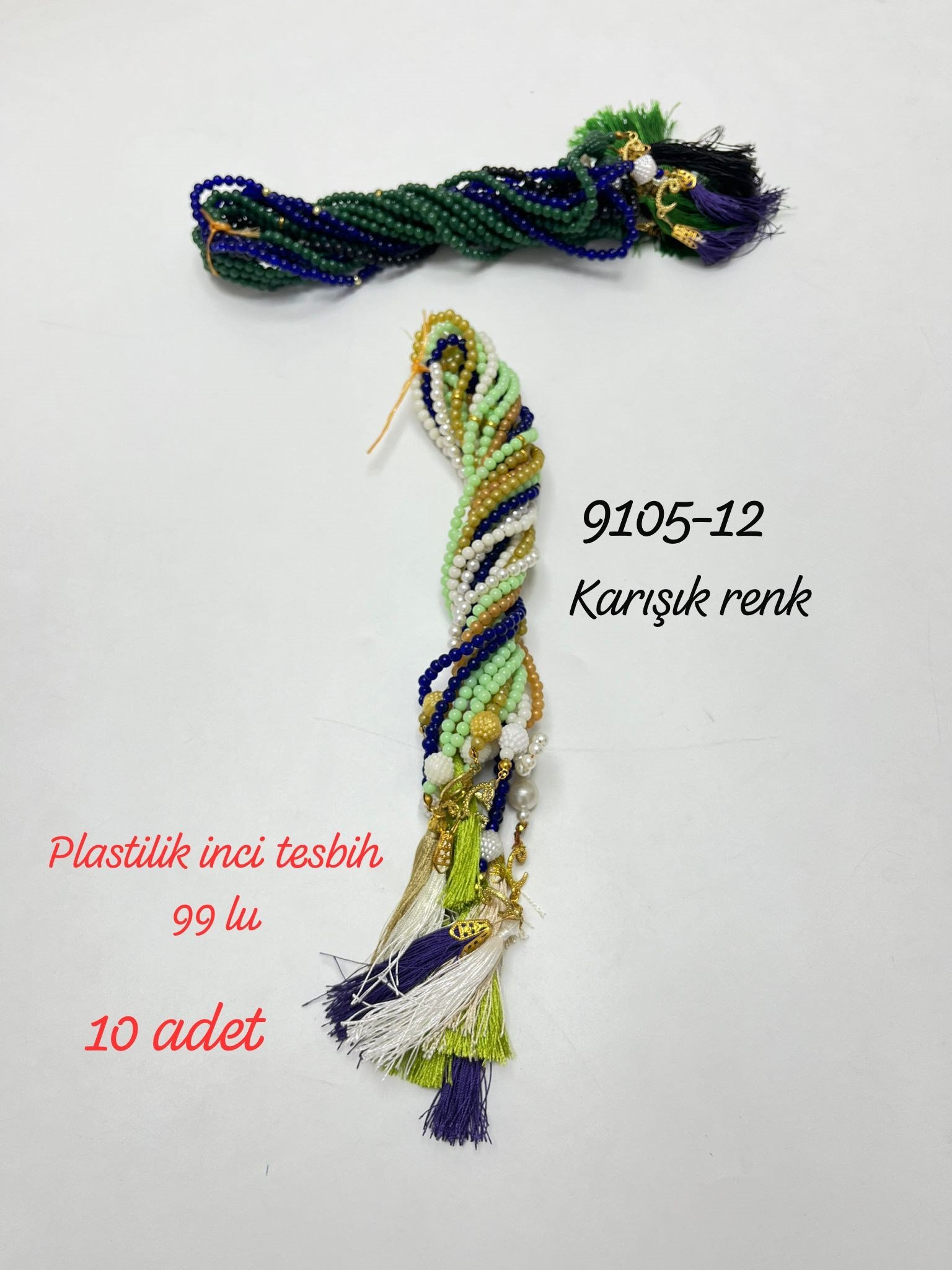 9105 Plastik İncili Tesbih