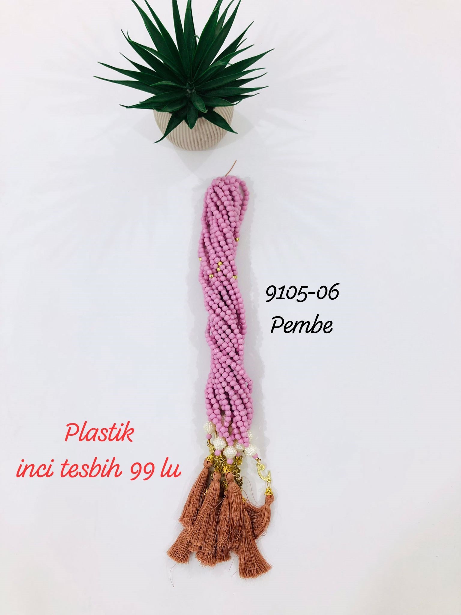 9105 Plastik İncili Tesbih