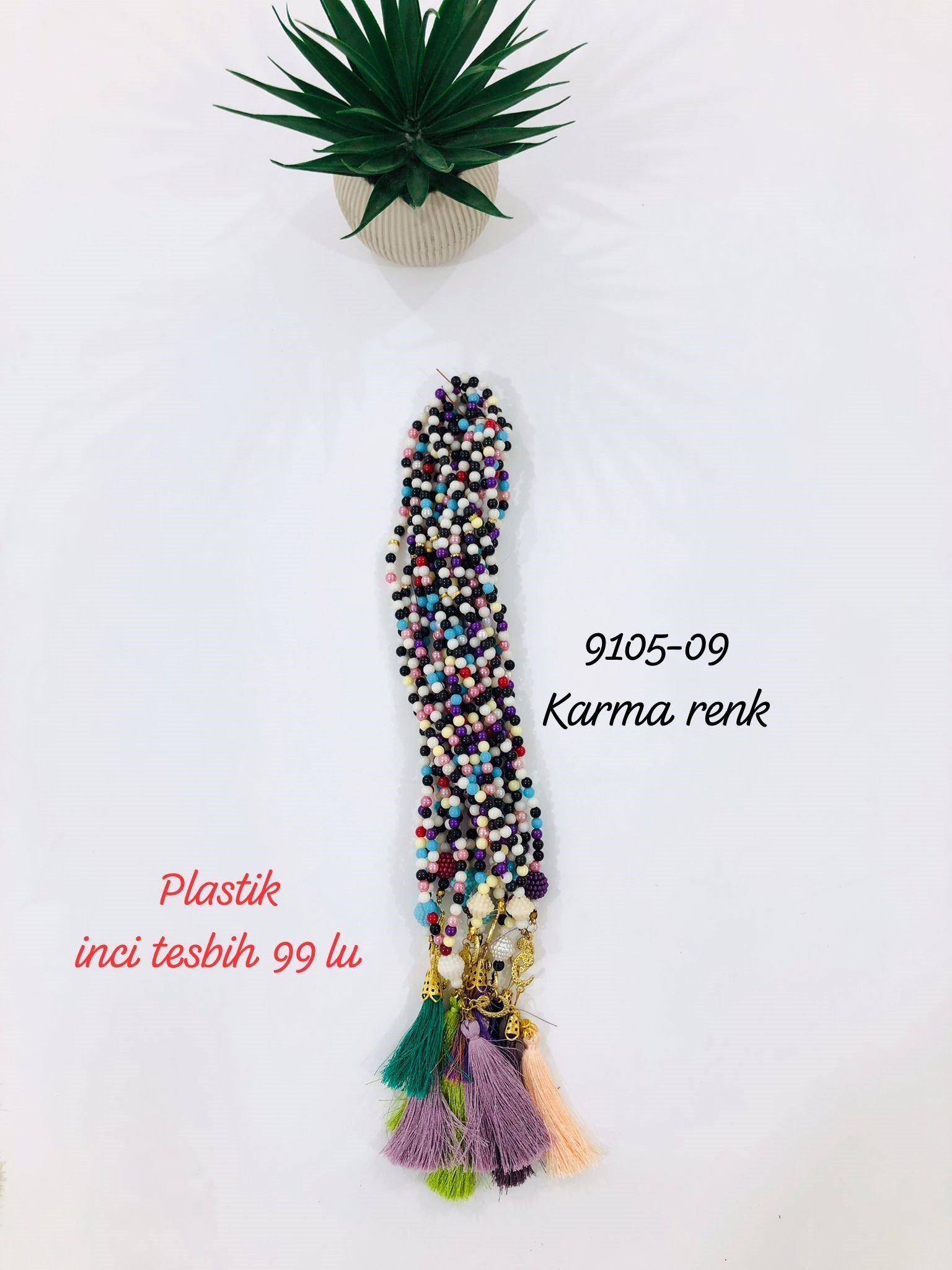 9105 Plastik İncili Tesbih