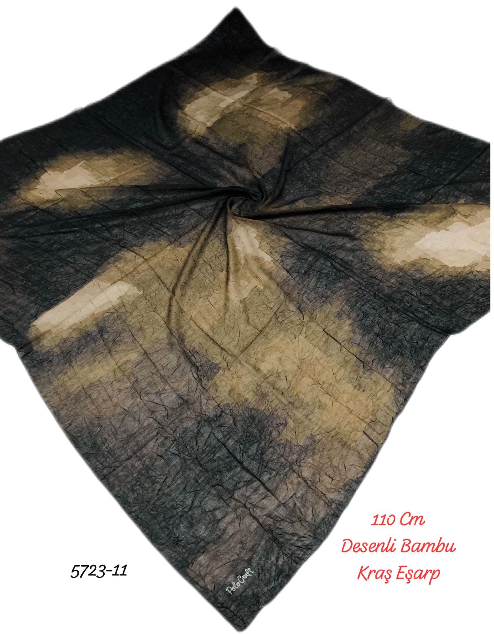5723 110cm Desenli Bambu Kraş Eşarp