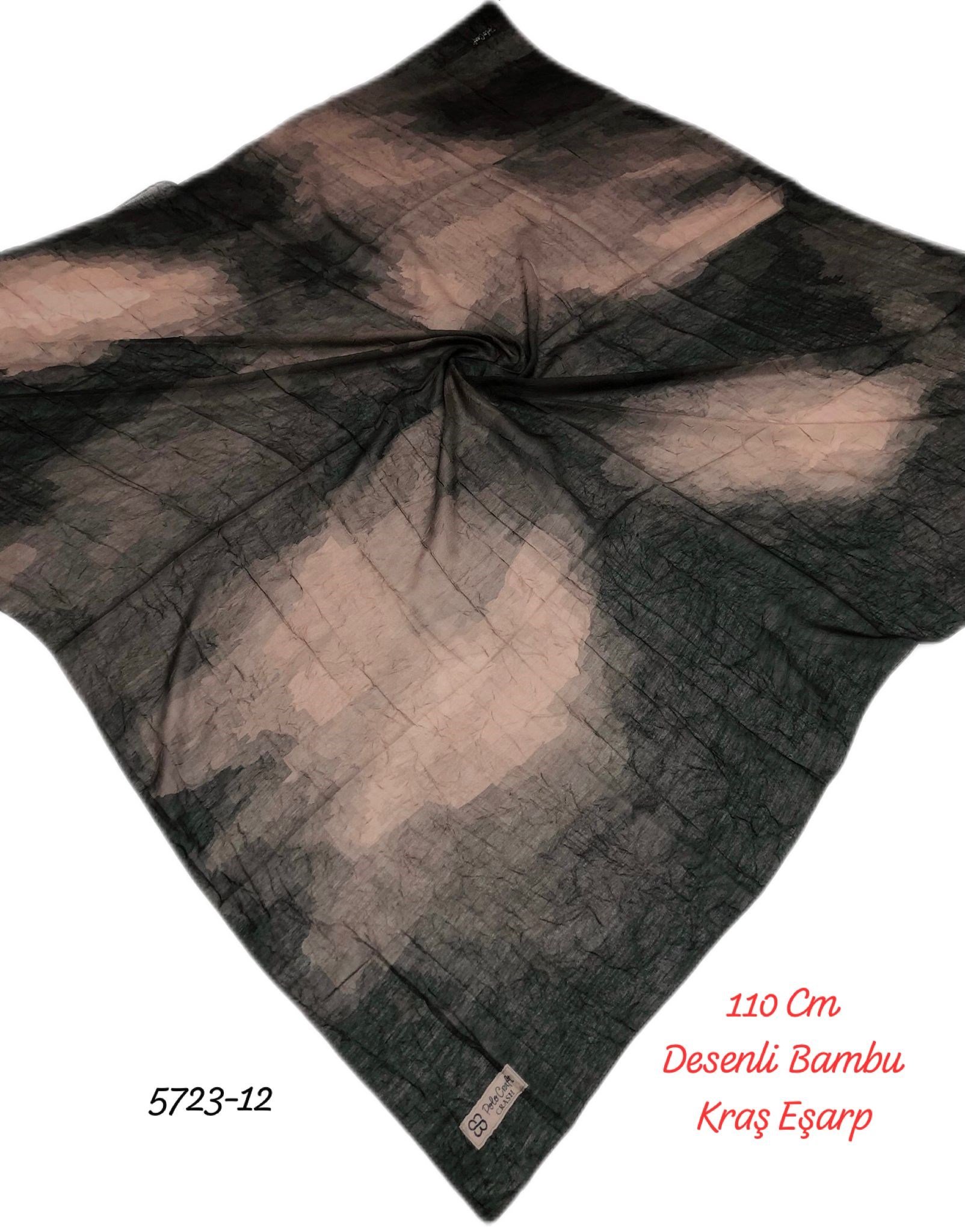 5723 110cm Desenli Bambu Kraş Eşarp