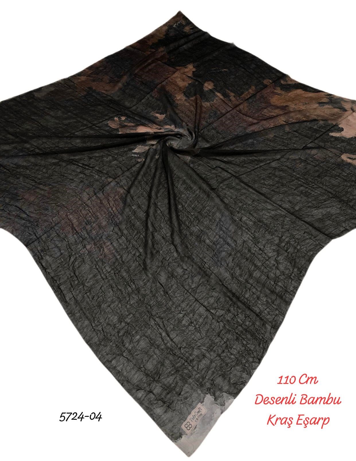 5724 110cm Desenli Bambu Kraş Eşarp