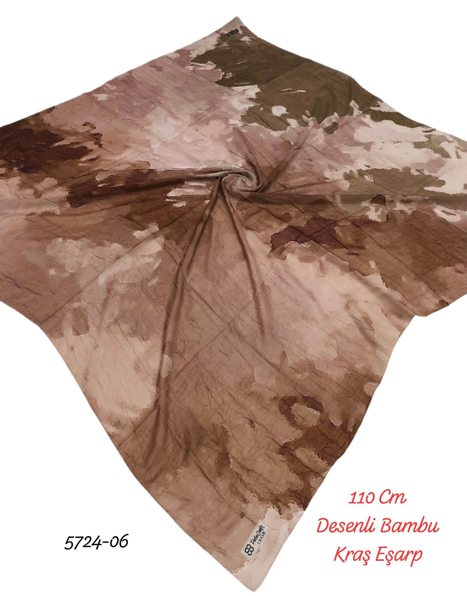 5724 110cm Desenli Bambu Kraş Eşarp