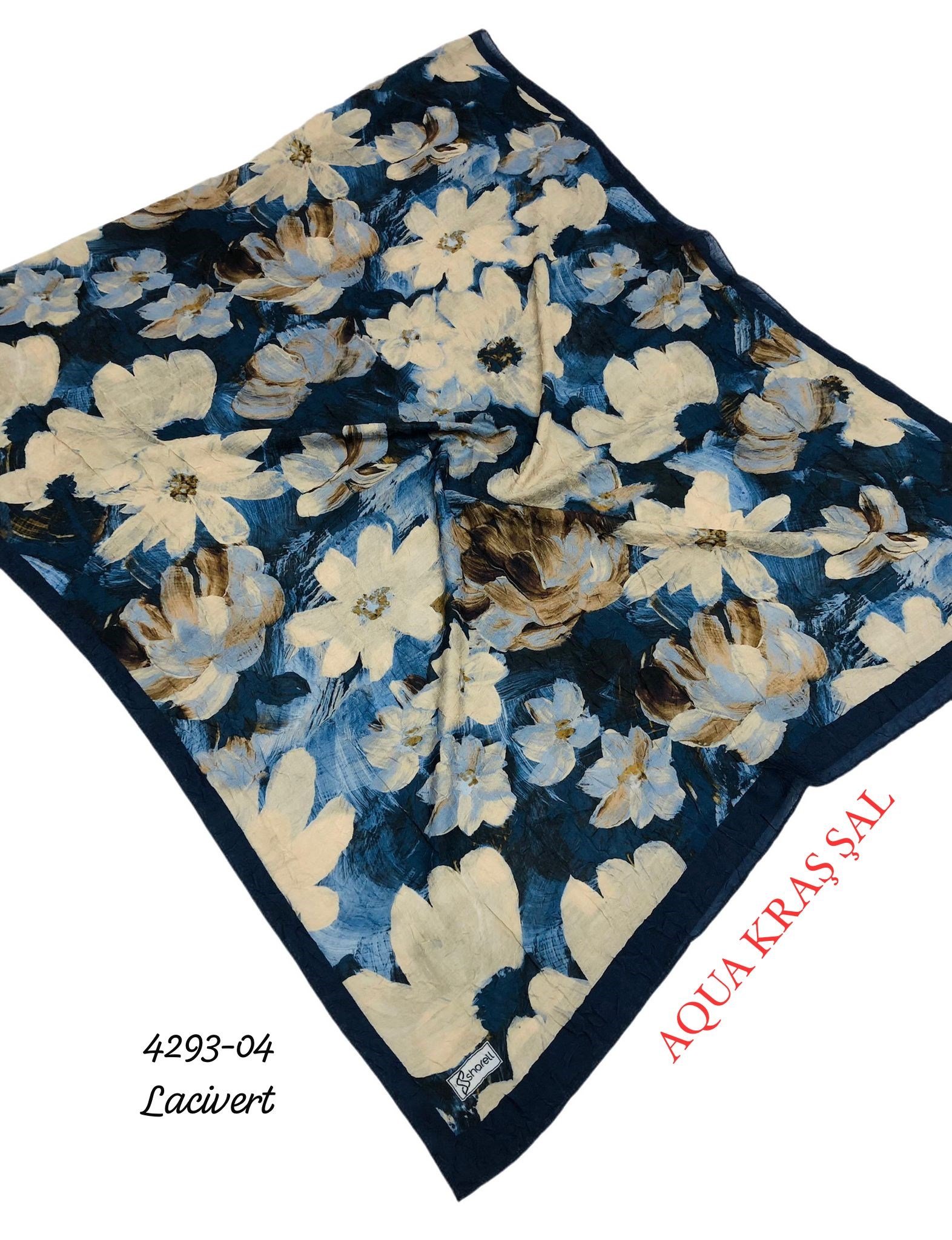 4293 Desenli Bambu (Aqua) Kraş Şal